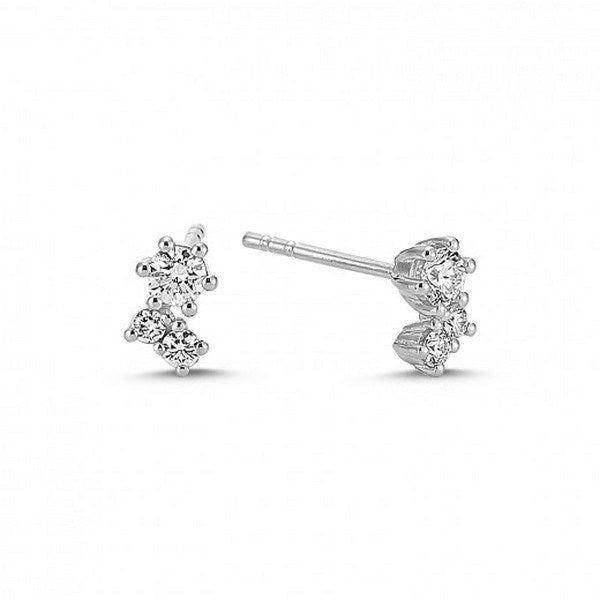 Nuran Twinkle ørestikker i 14 kt hvidguld med 0,26 ct diamanter